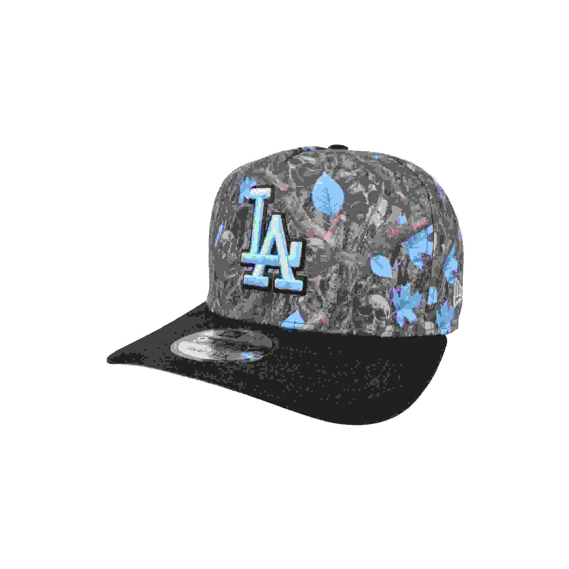 New Era Los Angeles Dodgers 9FIFTY A-Frame Skull Camo Light Blue Snapback Hat